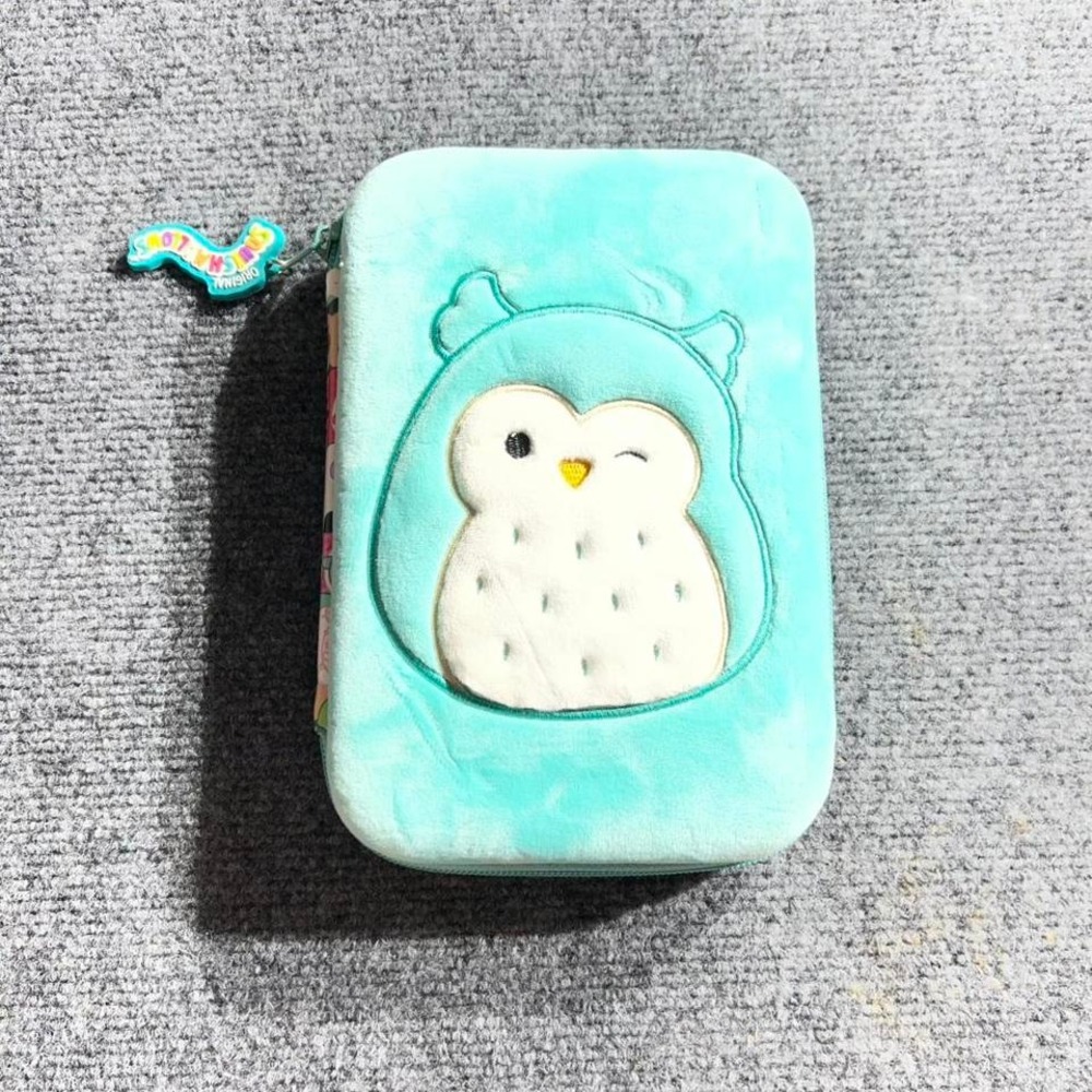 Squishmallows Owl Plush Pencil Case‎ Teal Blue Multi Character Travel Organizer